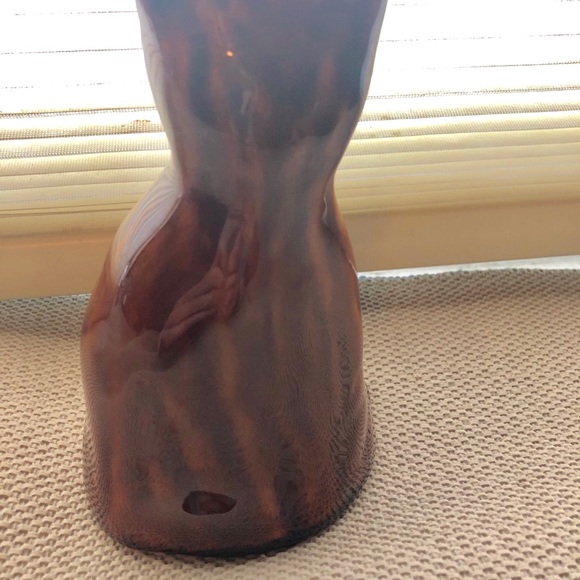 J BEAUMONT BROWN GLAZED CAT FIGURE,signed,maryland - Picture 2 of 6